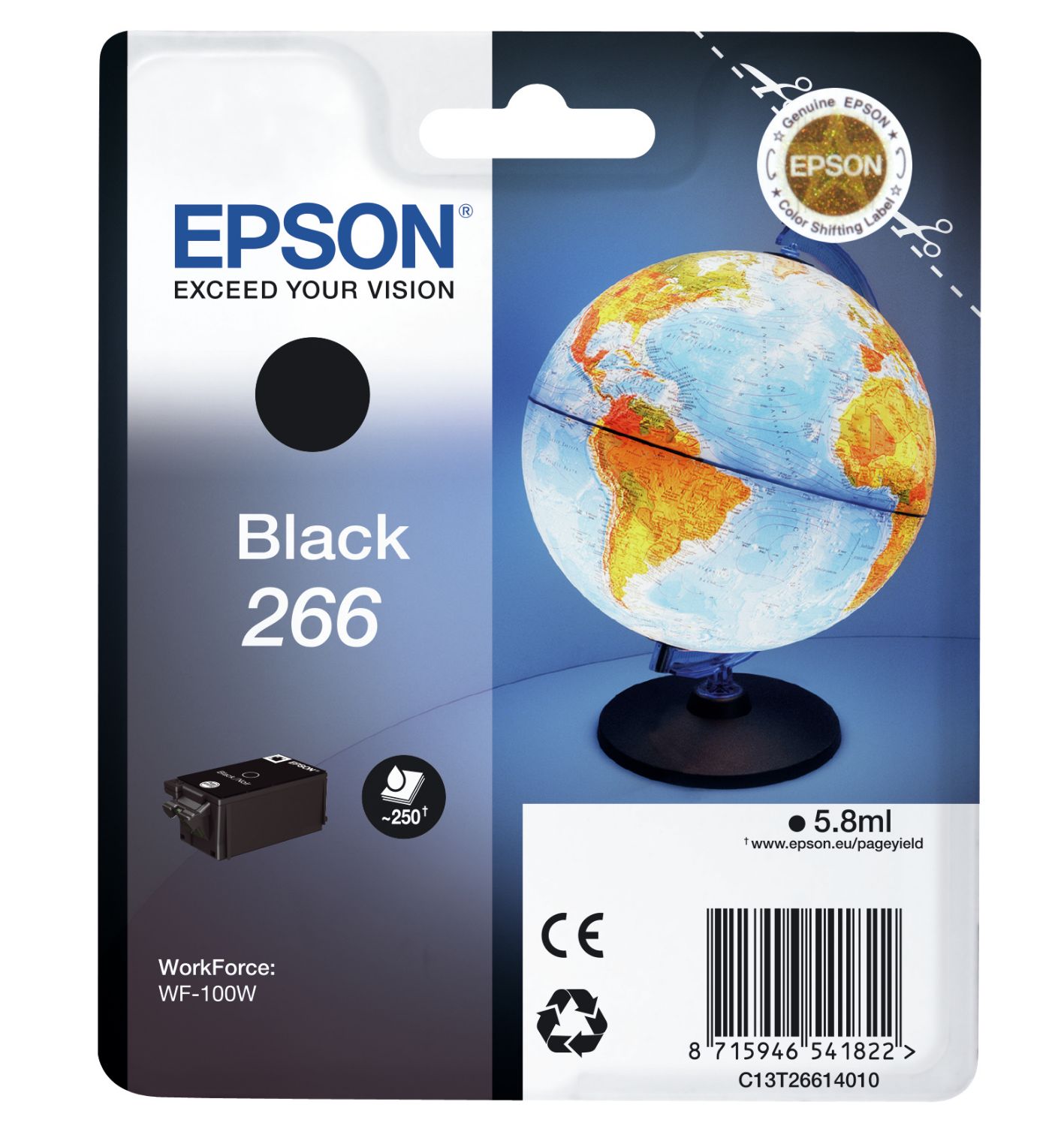 C13T26614010 - Tinta Epson 266 Negro 5.8ml 250 pginas (C13T26614010)