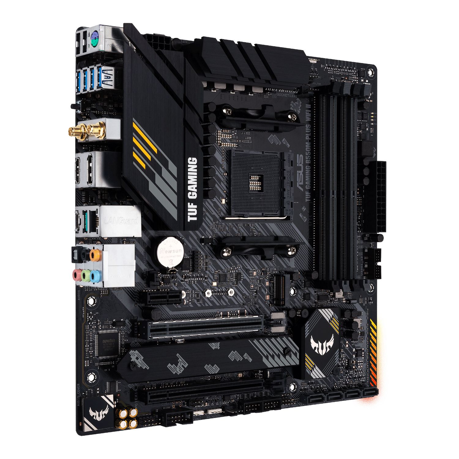 90MB19Y0-M0EAY0 - Placa base ASUS TUF GAMING B550M-PLUS WIFI II: (AM4) 4DDR4 SATA3 PCIe 3.0/4.0 M.2 USB 2.0 USB-A 3.0/3.1 USB-C 3.1 HDMI DP PS/2 RJ45 mATX 7.1 WiFi 6 Bluetooth 5.2 Gigabit Ethernet 2.5
