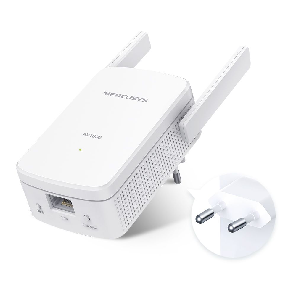 MP510 KIT - Powerline Mercusys AV1000 WiFi 4 Ethernet GbE 2 Antenas Externas Kit 2 Blanco (MP510 KIT)