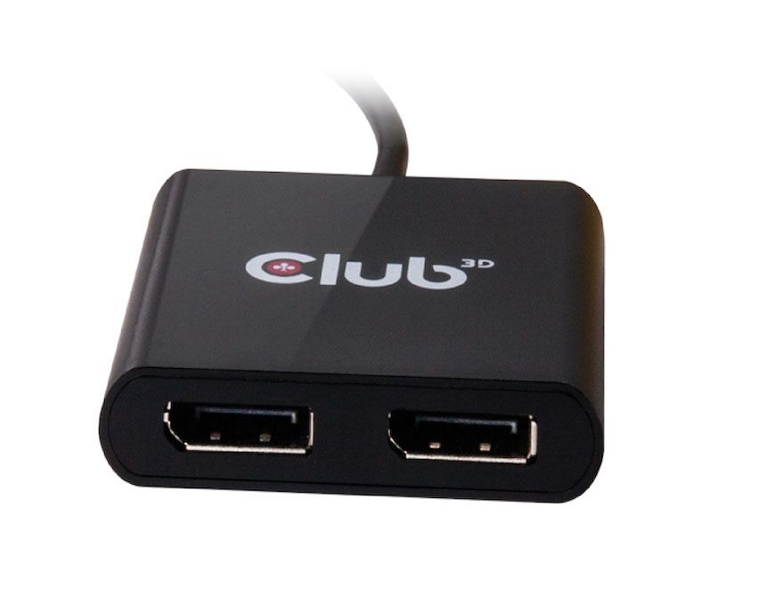 CSV-1545 - Adaptador Club 3D USB-C a 2x DisplayPort Negro (CSV-1545)