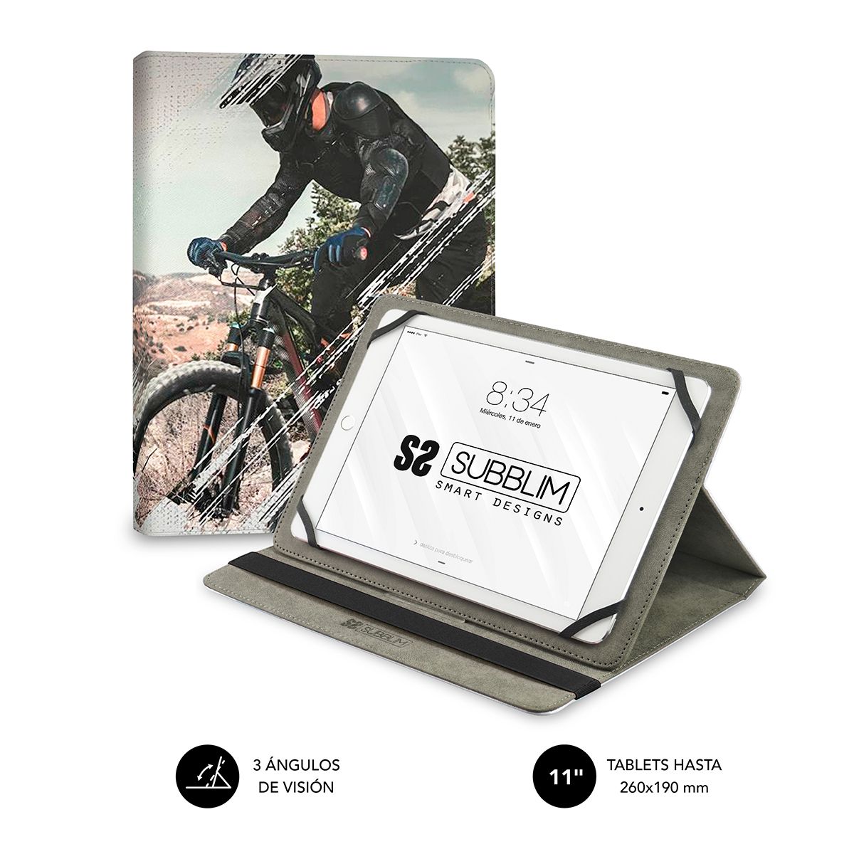 SUBCUT-4TC012 - Funda SUBBLIM Trendy Case Biker para Tablet de 11