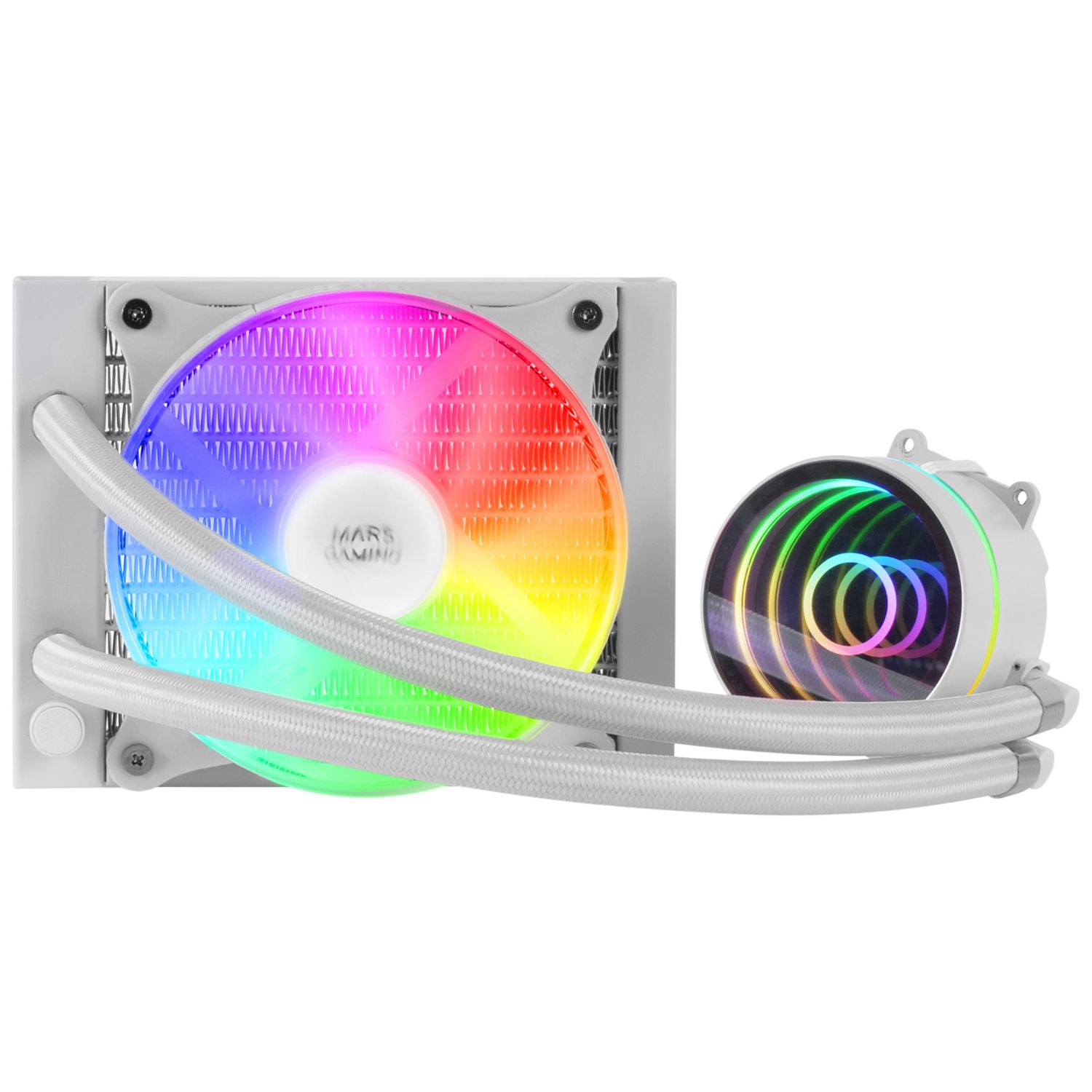 MLONE120W - Refrigeracin Lquida CPU Mars Gaming Multisocket 120mm 200W FRGB Blanca (MLONE120W)