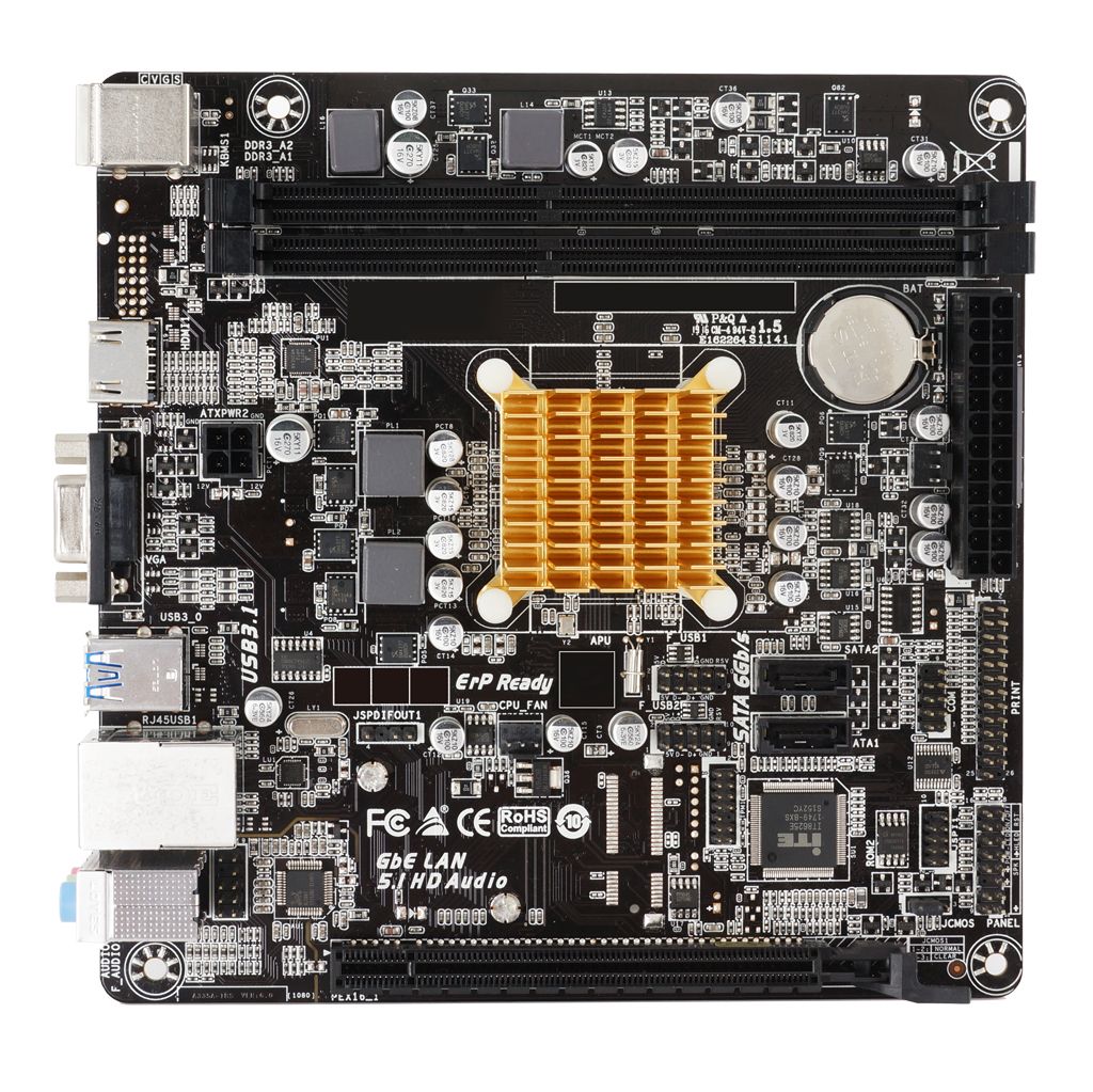 A68N-2100K - Placa base Biostar A68N-2100K: AMD E1-6010 2DDR3 SATA3 PCIe USB 2.0 USB-A 3.0 VGA HDMI PS/2 HDCP 7.1 Mini-ITX Gigabit Ethernet