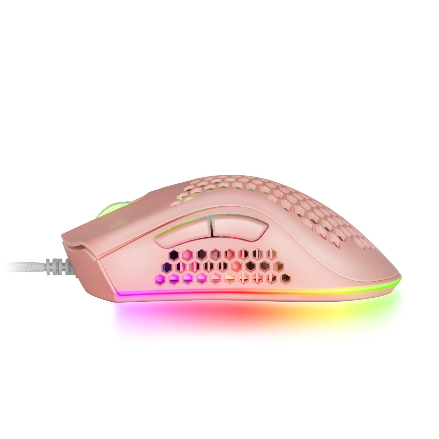 MMEXP - Ratn Mars Gaming ptico Diestro RGB USB-A 32000dpi 7 Botones Cable 1.7m RGB Rosa (MMEXP)