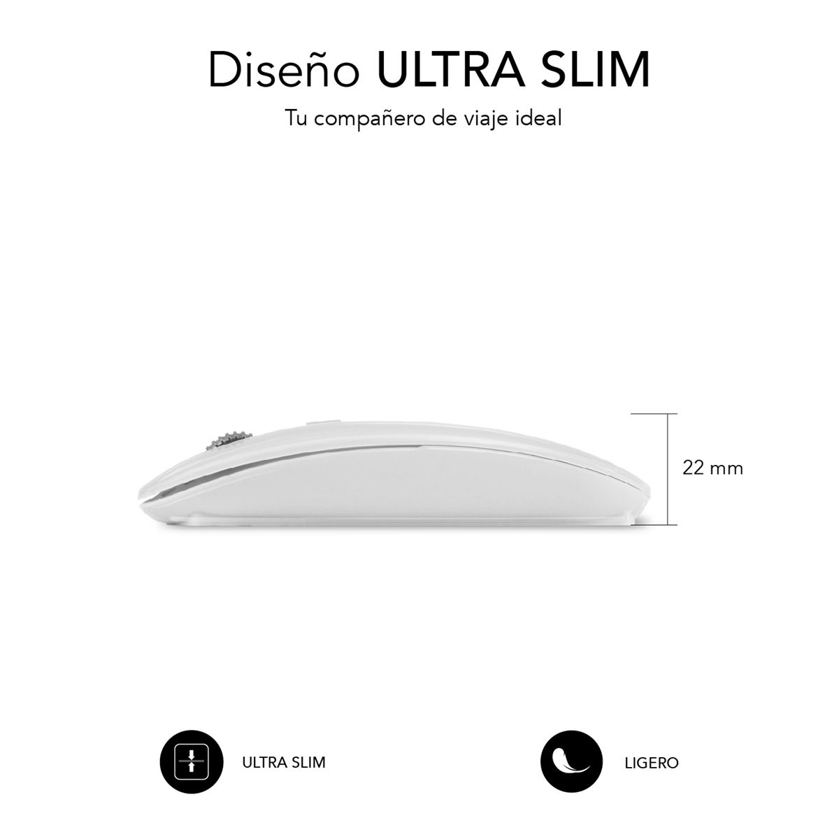 SUBMO-DFLAT11 - Ratn SUBBLIM Dual Flat 11 Bluetooth 1600 DPI Blanco