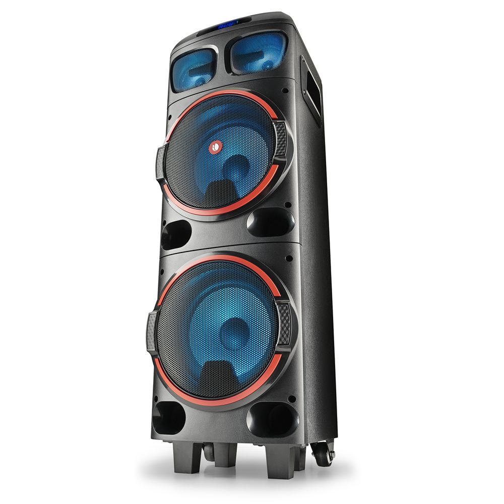 WILDDUB1 - Altavoz NGS Torre Porttil RGB 300W TWS USB-A 3.5mm Bluetooth Asa de Transporte Ruedas Negro (WILDDUB1)