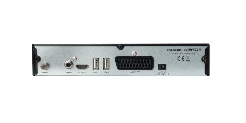 RDS-523HD - Receptor TV Satlite Fonestar HD USB 2.0 HDMI Euroconector PVR Mando Negro (RDS-523HD)