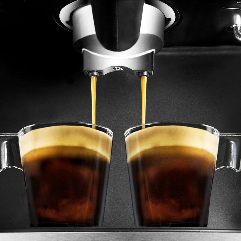 01503 - Cafetera Express CECOTEC Power Espresso 20 850W Presin 20 Bares Depsito de 1.5L Brazo Doble Salida Vaporizador Superficie Calientatazas Acero Inoxidable (01503)
