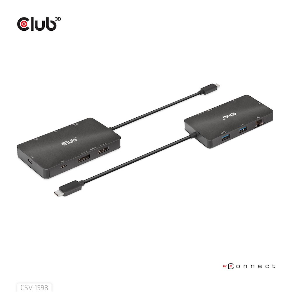 CSV-1598 - DockStation Club3D 7en1 USB-C a 2USB-C/2USB-A/2DP/Gigabit Ethernet (CSV-1598)