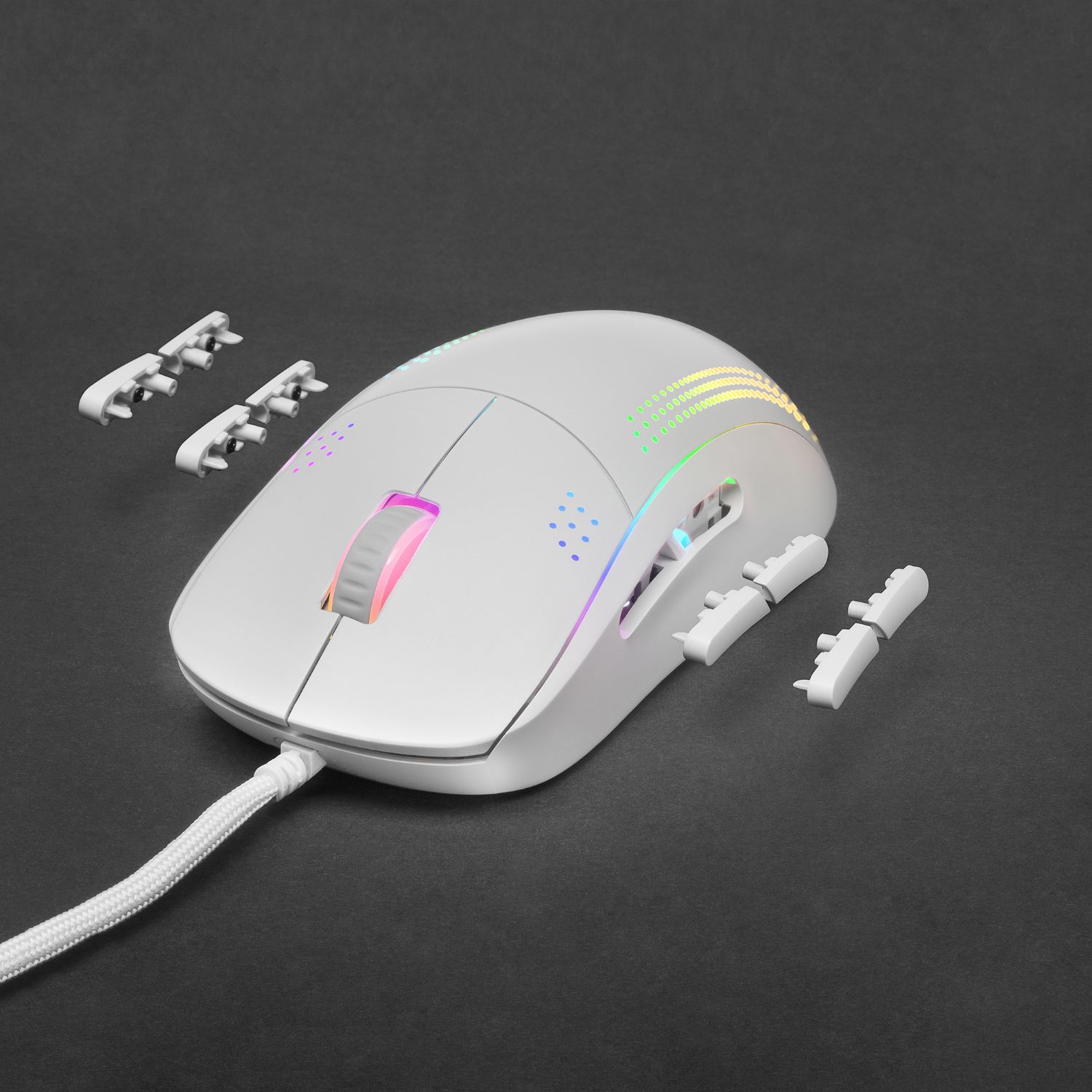 MMPROW - Ratn Mars Gaming ptico Diestro RGB USB-A 32000dpi 9 Botones Cable 1.8m Blanco (MMPROW)