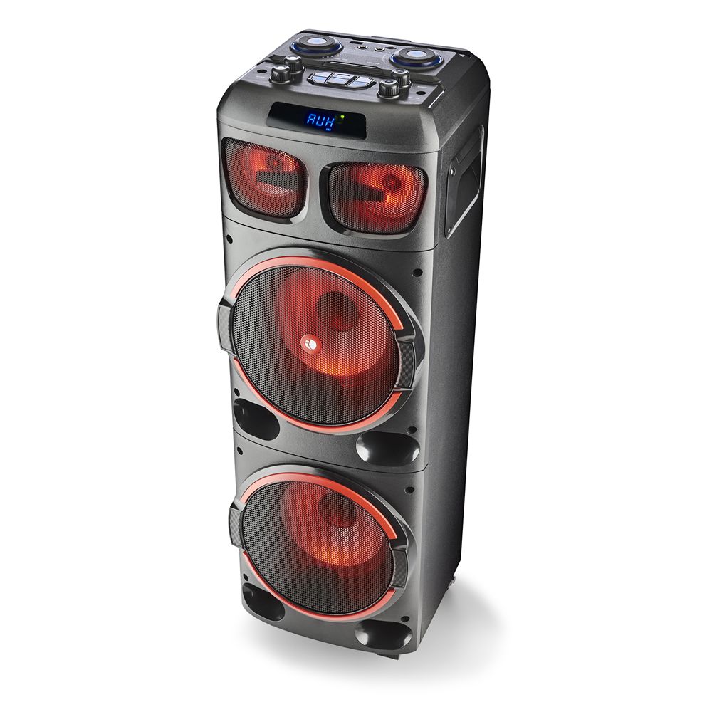 WILDDUB1 - Altavoz NGS Torre Porttil RGB 300W TWS USB-A 3.5mm Bluetooth Asa de Transporte Ruedas Negro (WILDDUB1)