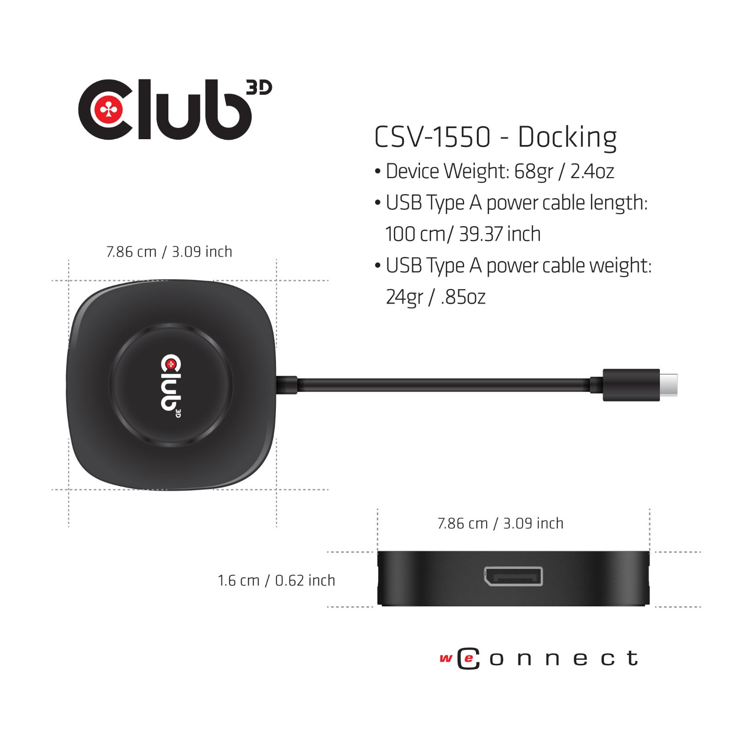 CSV-1550 - Adaptador Splitter Club3D USB-C a 3 DisplayPort (CSV-1550)