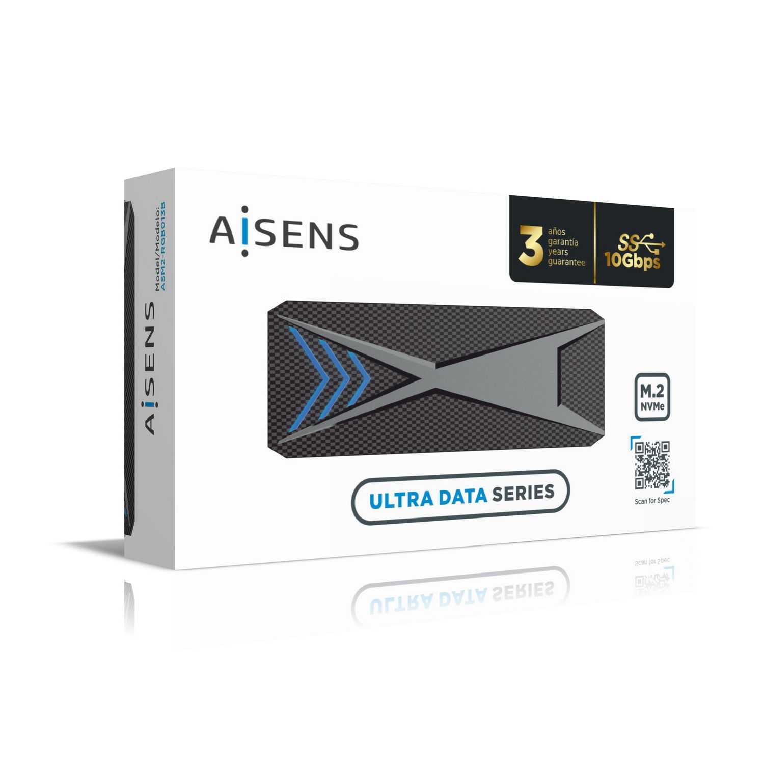 ASM2-RGB013B - Caja AISENS SSD M.2 USB-C 3.1 RGB Negra (ASM2-RGB013B)