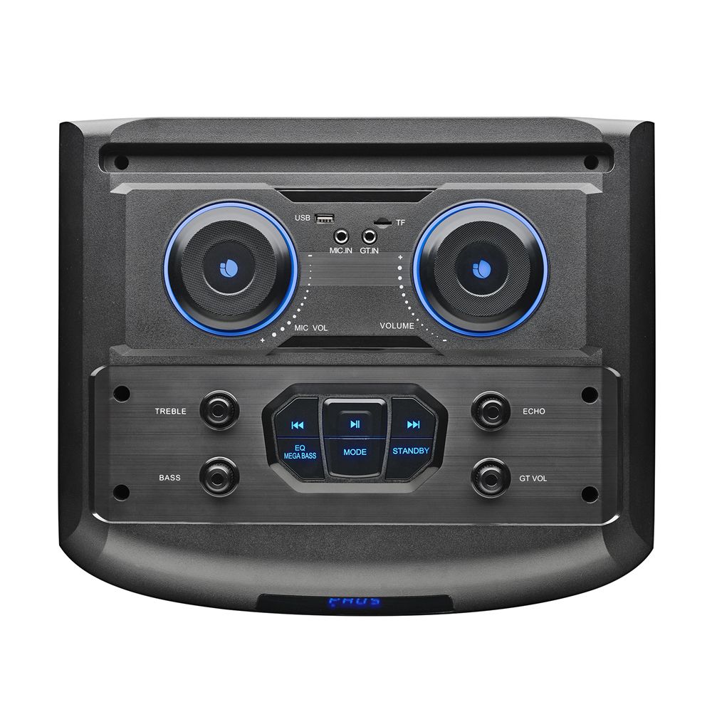 WILDDUB3 - Altavoz Porttil Estreo NGS Wild Dub 3 2.0 1200W 3.5mm Entrada Auxiliar Bluetooth USB-A MicroSD TWS Doble Subwoofer 15