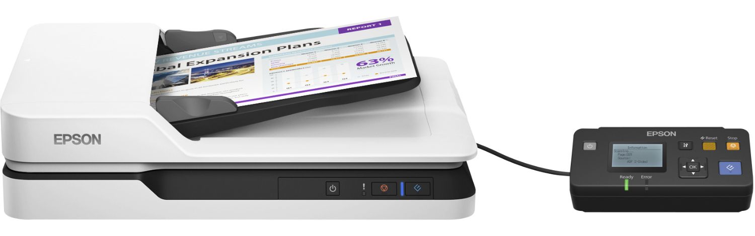 B11B239401 - Escner Plano Epson WorkForce DS-1630 LED RGB 1200x1200dpi A4 ADF USB 3.0 Negro/Blanco (B11B239401)