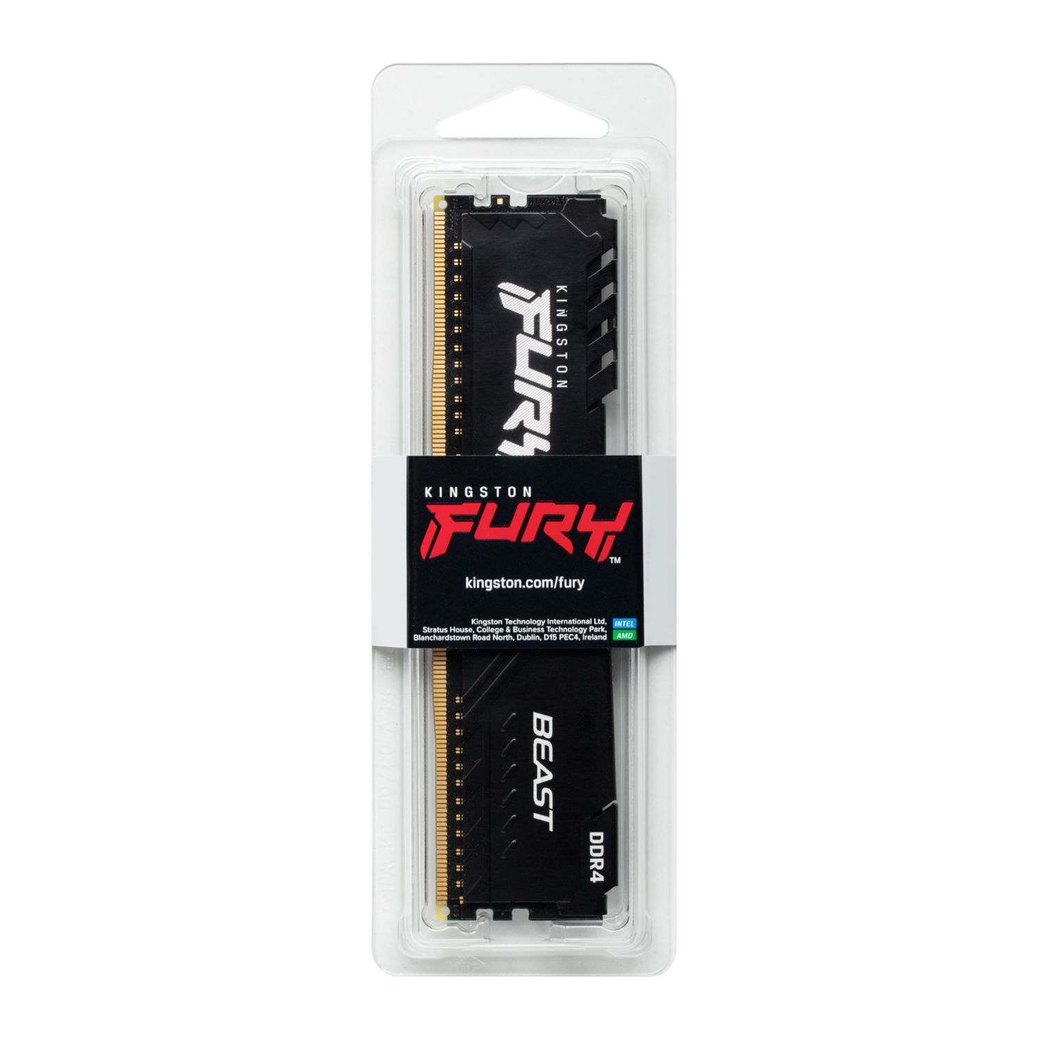 KF432C16BB/8 - M�dulo Kingston DDR4 8Gb 3200Mhz FURY BEAST Black C16 288-pin DIMM PC/Servidor (KF432C16BB/8)