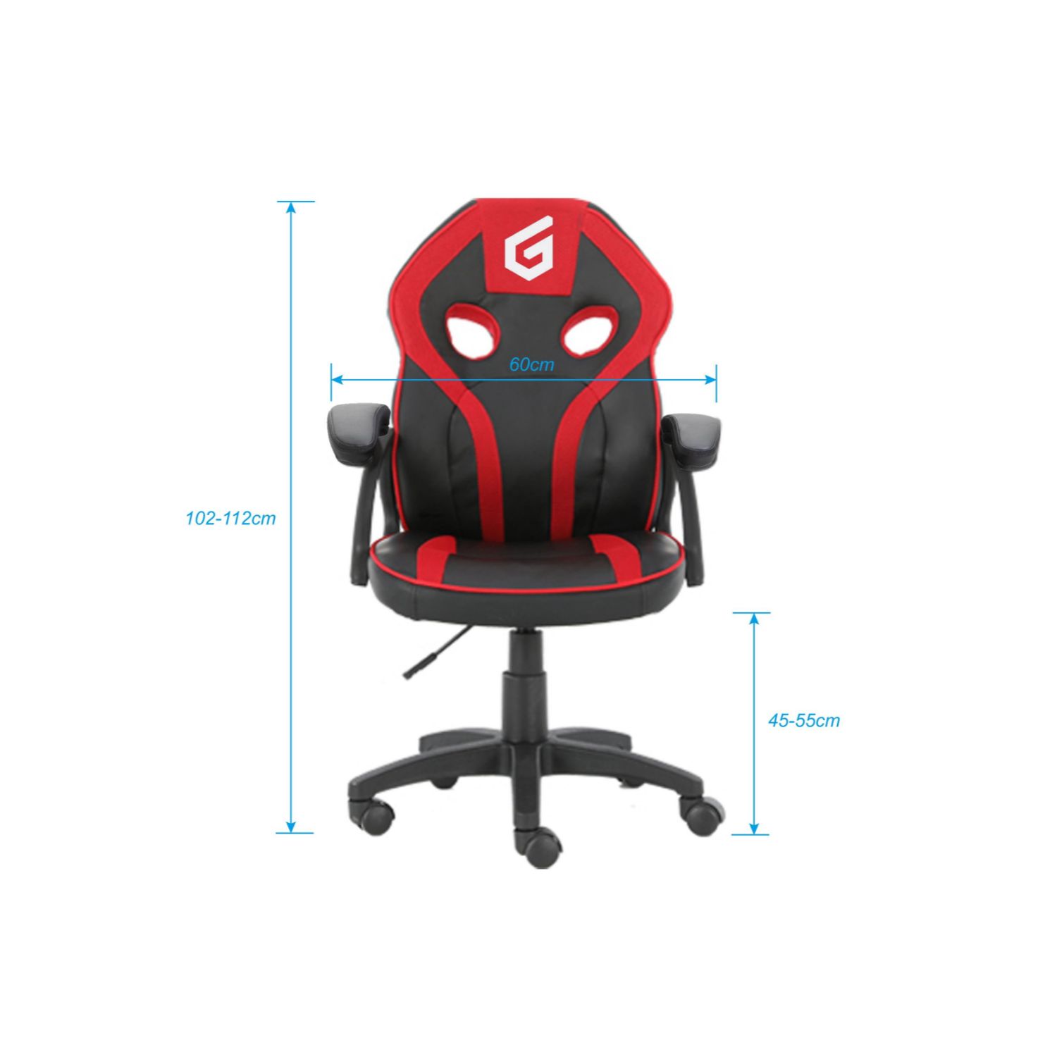 EYOTA06R - Silla Gaming CONCEPTRONIC Junior Asiento y Respaldo acolchados Reposabrazos acolchado Rotaci�n 360� Plancha ergon�mica M�ximo 120Kg Negra/Roja (EYOTA06R)
