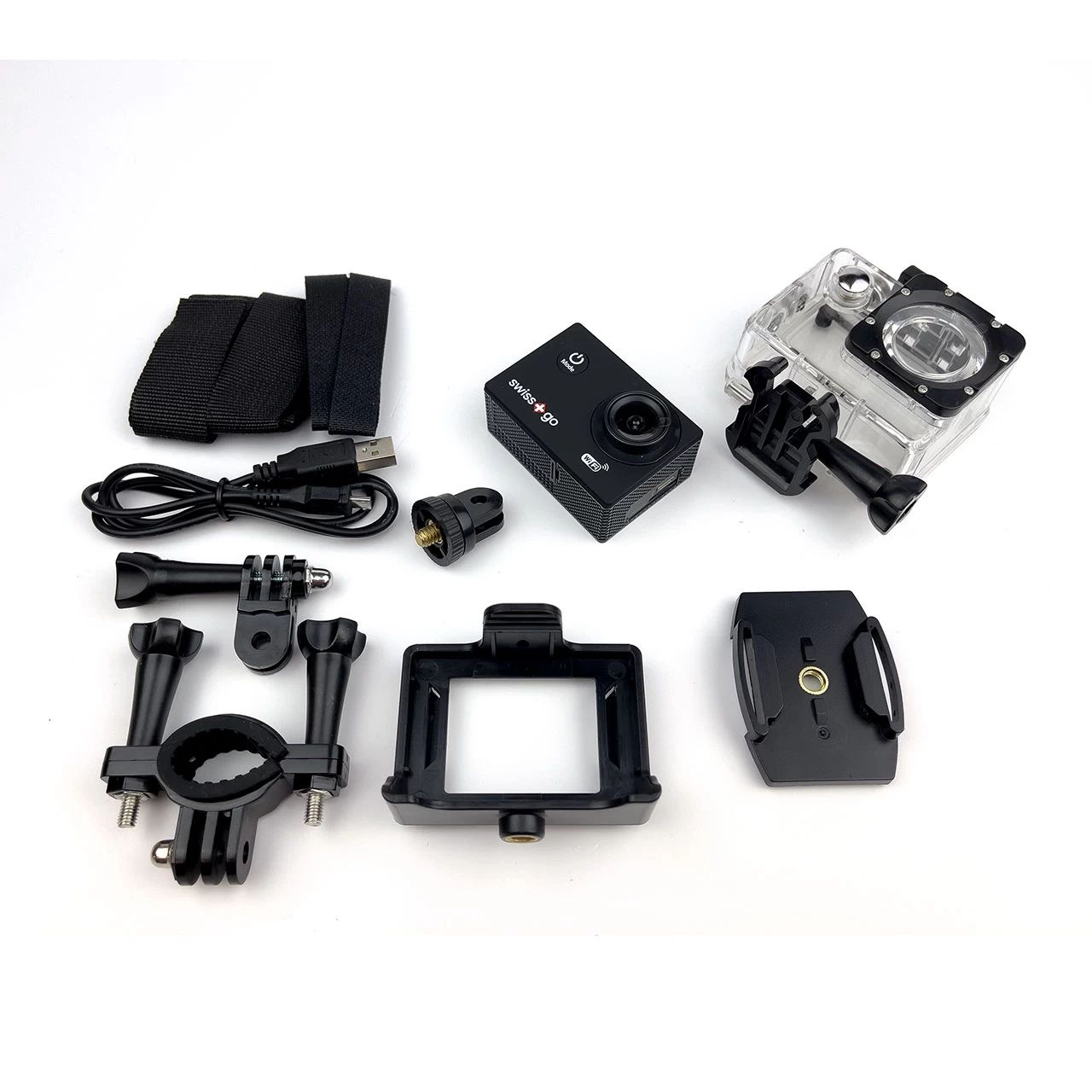 SWI400033 - Sportcam SWISS GO Alpha LCD 2.0 LPTS 120 FHD 1080p mSD WiFi Sumergible 30m Accesorios Negra (SWI400033)