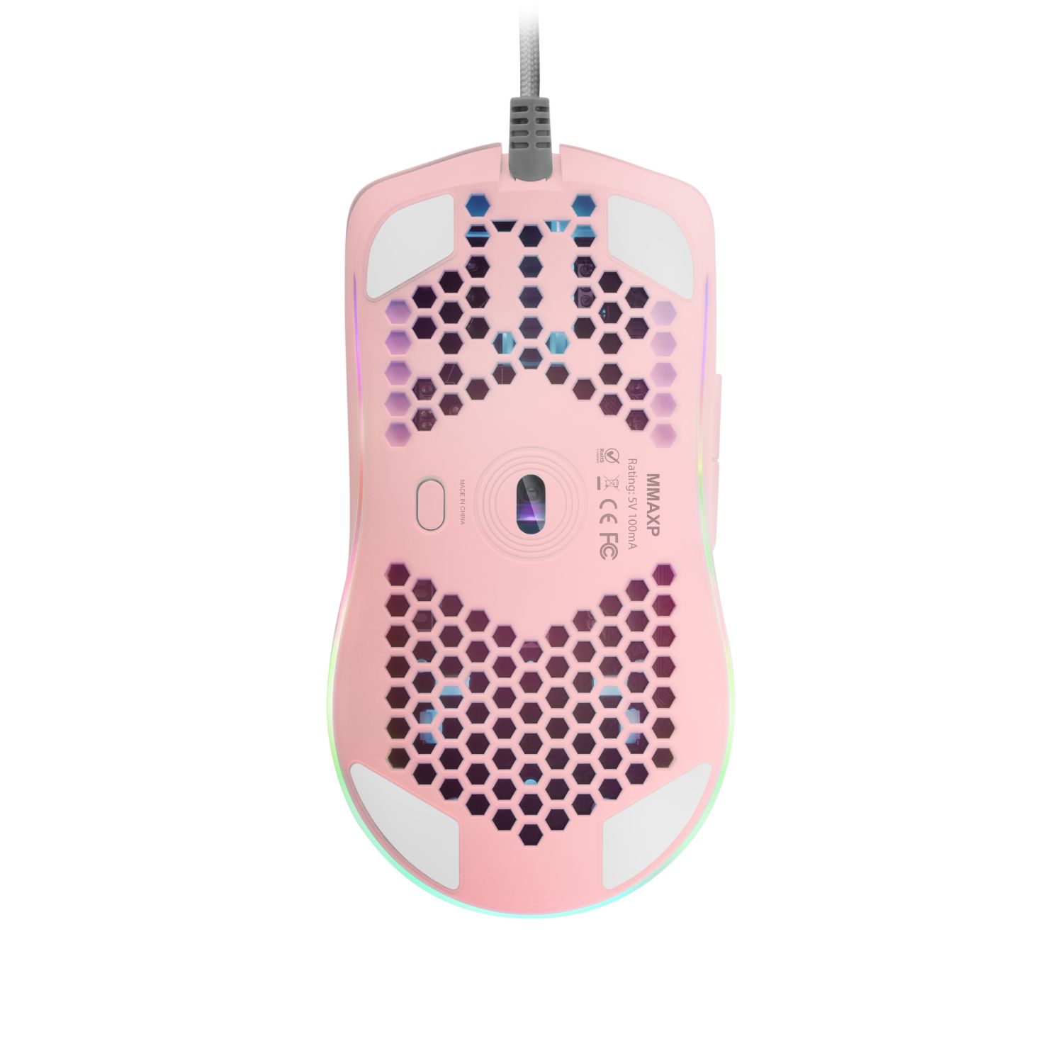 MMAXP - Ratn Mars Gaming ptico Diestro RGB USB-A 12400dpi Cable 1.7m Rosa (MMAXP)