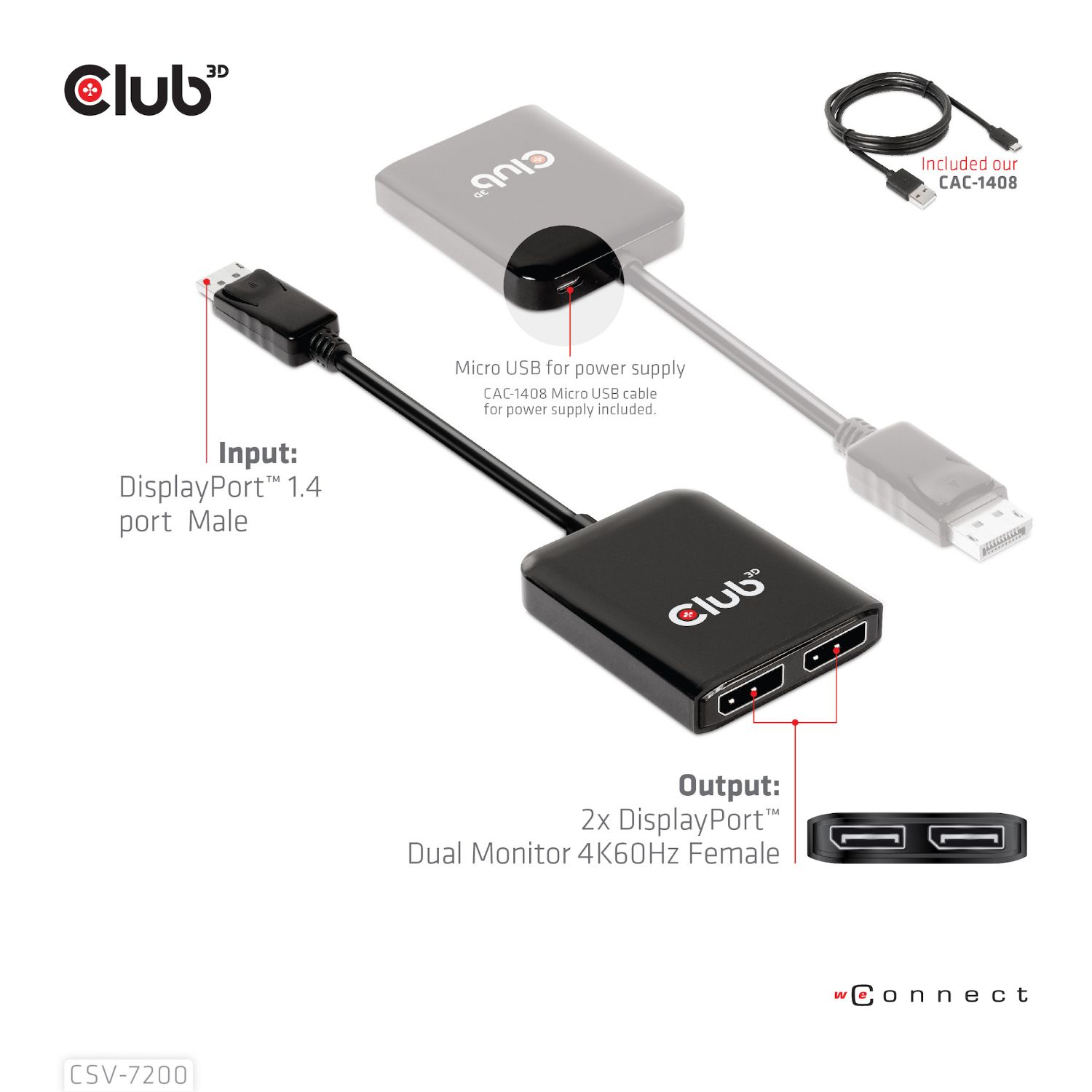 CSV-7220 - Adaptador MST Club 3D DP/M a HDMI/H Negro (CSV-7220)