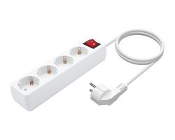 A154-0649 - Regleta AISENS 4xSchuko Interruptor Cable 1.4m Blanca (A154-0649)