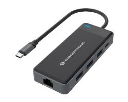 DONN14G - Docking Station CONCEPTRONIC 7en1 USB-C 2xHDMI Gigabit LAN USB - USB Power Delivery 100W 3xUSB3.0 (DONN14G)