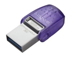 DTDUO3CG3/128GB - Pendrive Kingston DataTraveler microDuo 3C 128Gb USB-A/C 3.0 Lectura 300 Mb/s Prpura/Acero (DTDUO3CG3/128GB)