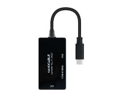 10.16.4301-ALL - Adaptador Nanocable USB-C/M a HDMI/DVI-D/VGA/H 20cm Negro (10.16.4301-ALL)