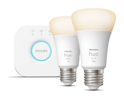 929002469201 - Kit Philips 2 Bombillas Inteligentes LED E27 75W Bluetooth/Zigbee Blanco Suave + Hue Bridge (929002469201)