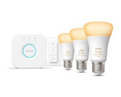 929002468403 - Kit Philips 3 Bombillas Inteligentes LED E27 75W Bluetooth/Zigbee Luz Fra/Blanco Clido + Hue Bridge (929002468403)