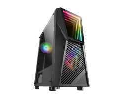 MC777 - Semitorre Mars Gaming Premium Ventana Lateral de Cristal Templado ARGB Sin Fuente 2xUSB 2.0 1xUSB-A 3.0 ATX mATX Mini-ITX Negra (MC777)