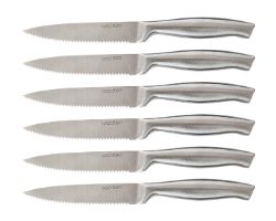 01025 - Set cuchillos CECOTEC Profesionales de Carne con Sierra, 6Unidades, Mango y Hoja forjados en una Sola Pieza de Acero (01025)