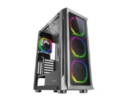 MCNEO - Torre Mars Gaming Ventana Lateral de Cristal Templado ARGB Sin Fuente 2xUSB 2.0 1xUSB-A 3.0 ATX EATX mATX Mini-ITX Negra (MCNEO)