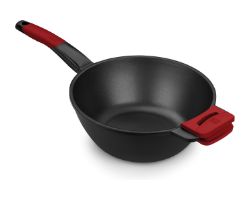 A412028 - Sartn Bra Wok Premiere 28cm Aluminio fundido Apta para induccin Antiadherente Negro/Rojo (A412028)
