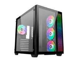 AB128511 - Caja Gaming Abysm Danube Sava 285 Ventana Lateral de Cristal Templado ARGB 2xUSB-A 3.0 2xUSB-C 3.1 ATX mATX Mini-ITX Negra (AB128511)