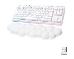 920-010685 - Teclado Gaming Mecnico LOGITECH G715 Reposamuecas LightSpeed Diestro QWERTY 87 Teclas Wireless RF Bluetooth Cable 1.8m Blanco Niebla (920-010685)
