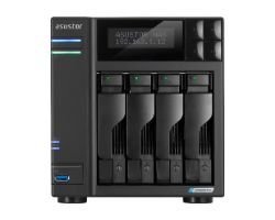 AS6704T - NAS Asustor Lockerstor N5105 DDR4 4Gb Sodimm M.2 SATA 2xUSB-A 1xHDMI 2.0b 2xRJ45 4 Bahas GbE 2.5GbE Negro (AS6704T)