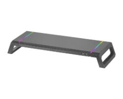 MGSONE - Soporte de Sobremesa Mars Gaming para Monitor Iluminacion Chroma RGB USB 2.0 Negro (MGSONE)