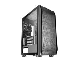 MCPRO2 - Caja Profesional Mars Gaming Premium XXL Ventana Lateral Completa de Cristal Templado Sistema CPU Freezer 2xUSB 2.0 1xUSB-A 3.0 EATX ATX mATX Mini-ITX Negra (MCPRO2)