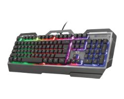 23742 - Teclado Gaming Trust GXT 856 Torac Multimedia Diestro Retroiluminado LED RGB QWERTY 104 Teclas USB Cable 1.8m Negro (23742)