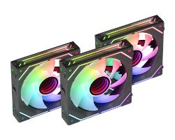 MFLINKFINITYKIT - Kit 3x Ventilador Mars Gaming ARGB 360 120mm PWM Negro/Blanco (MFLINKFINITYKIT)