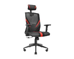 MGCERGOBR - Silla Mars Gaming Ergonmica Respaldo Malla Transpirable Soportes Cervical Lumbar y Reposabrazos Ajustables Negra/Roja (MGCERGOBR)