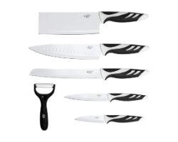 01023 - Set de Cuchillos CECOTEC Swiss 6 Unidades, Cuchillos Profesionales de Estilo Suizo, Blanco (01023)