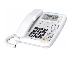ATL1424294 - Telfono Fijo Alcatel TMAX70 DECT/Analgico RJ11 Indentificador/Bloqueo de llamadas LCD Personas Mayores Escritorio/Pared Blanco (ATL1424294)