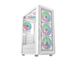 UK511209 - Caja Gaming UNYKA Armor 3Gen Ventana Lateral de Cristal Templado ARGB 3xUSB-A 3.0 1xUSB-C 3.1 ATX mATX ITX Blanca (UK511209)
