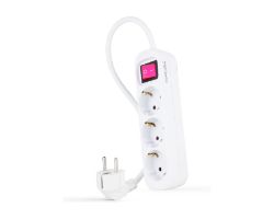 10.38.0003 - Regleta Nanocable 3xSchuko Interruptor Cable 1.4m Blanca (10.38.0003)