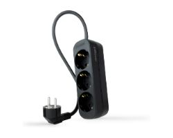 10.38.0003-NS-BK - Regleta Nanocable 3xSchuko Cable 1.4m Negra (10.38.0003-NS-BK)
