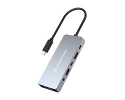 DONN22G - Docking Station CONCEPTRONIC 6en1 USB4 a HDMI/2.5GbE/USB-C PD 100W/USB-C 3.1/USB-A 3.1/Audio Gris (DONN22G)