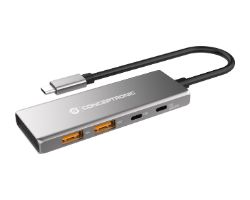 HUBBIES15G - Hub CONCEPTRONIC USB-C a 2xUSB-C/2xUBC-A/1xUSB-C PD 100W Gris (HUBBIES15G)