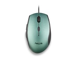 MOTHICE - Ratn NGS Ergonmico ptico Diestro USB-A 1600dpi 5 Botones Verde Hielo (MOTHICE)